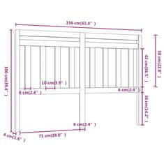 Vidaxl Čelo postele medově hnědé 156 x 4 x 100 cm masivní borovice