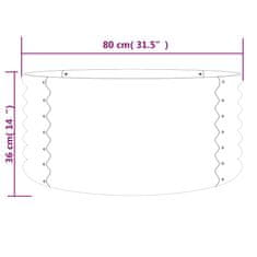 Vidaxl Zahradní truhlík práškově lakovaná ocel 80 x 80 x 36 cm zelený