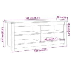 Vidaxl Lavice s botníkem 110 x 38 x 45,5 cm masivní borovice