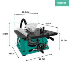 VONROC Kompaktní stolní pila 1500W - Ø210mm | Včetně 40T pilového kotouče 