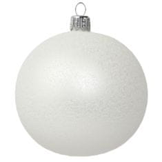 Decor By Glassor Vánoční baňka bílý mat s jemným posypem (Velikost: 6)