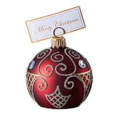 Decor By Glassor Vánoční jmenovka červená s kamínky (Velikost: 6)