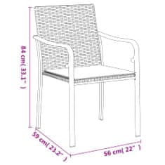 Vidaxl Zahradní židle s poduškami 6 ks hnědé 56 x 59 x 84 cm polyratan