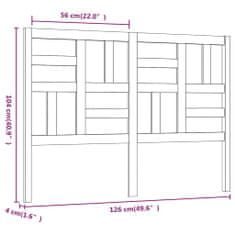 Vidaxl Čelo postele 126 x 4 x 104 cm masivní borovice