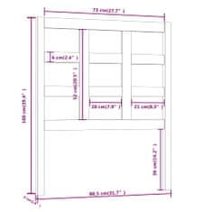 Vidaxl Čelo postele černé 80,5 x 4 x 100 cm masivní borovice