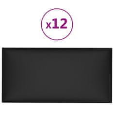 Vidaxl Nástěnné panely 12 ks černé 60 x 30 cm umělá kůže 2,16 m²