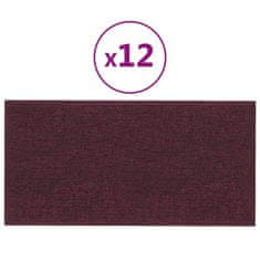 Vidaxl Nástěnné panely 12 ks fialové 30 x 15 cm textil 0,54 m²