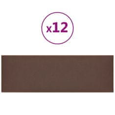 Vidaxl Nástěnné panely 12 ks hnědé 90 x 30 cm umělá kůže 3,24 m²