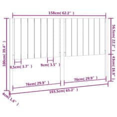 Vidaxl Čelo postele 165,5 x 4 x 100 cm masivní borovice