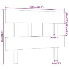 Vidaxl Čelo postele šedé 103,5 x 3 x 81 cm masivní borovice