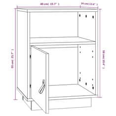 Vidaxl Noční stolky 2 ks šedé 40 x 34 x 55 cm masivní borové dřevo