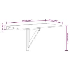 Vidaxl Nástěnný sklápěcí stůl kouřový dub 100x60x56cm kompozitní dřevo