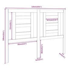 Vidaxl Čelo postele 126 x 4 x 100 cm masivní borovice