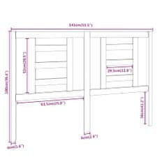 Vidaxl Čelo postele černé 141 x 4 x 100 cm masivní borovice