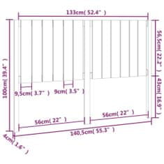 Vidaxl Čelo postele bílé 140,5 x 4 x 100 cm masivní borovice