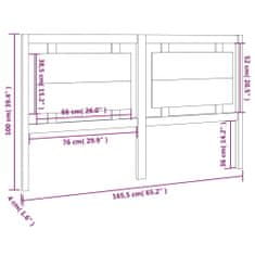 Vidaxl Čelo postele bílé 165,5 x 4 x 100 cm masivní borovice