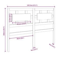 Vidaxl Čelo postele bílé 145,5 x 4 x 100 cm masivní borovice