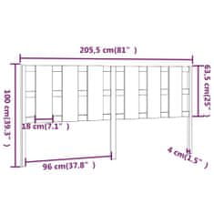 Vidaxl Čelo postele 205,5 x 4 x 100 cm masivní borovice