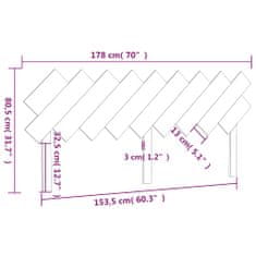 Vidaxl Čelo postele medově hnědé 178 x 3 x 80,5 cm masivní borovice