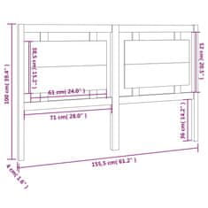 Vidaxl Čelo postele 155,5 x 4 x 100 cm masivní borovice