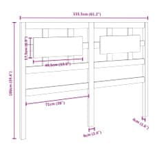 Vidaxl Čelo postele šedé 155,5 x 4 x 100 cm masivní borovice