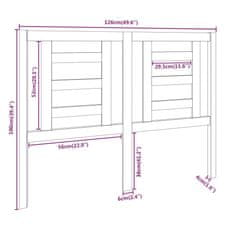 Vidaxl Čelo postele bílé 126 x 4 x 100 cm masivní borovice