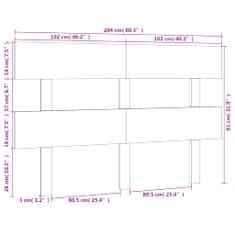 Vidaxl Čelo postele šedé 204 x 3 x 81 cm masivní borovice