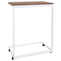 Vidaxl Odkládací stolek s kolečky bílý 55x35x70 cm kompozitní dřevo