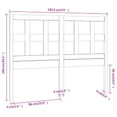 Vidaxl Čelo postele černé 185,5 x 4 x 100 cm masivní borovice