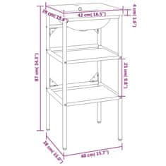 Vidaxl Koupelnový rám s vestavěným umyvadlem černý železo