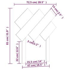 Vidaxl Čelo postele černé 72,5 x 3 x 81 cm masivní borovice