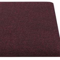 Vidaxl Nástěnné panely 12 ks fialové 30 x 15 cm textil 0,54 m²