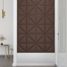 Vidaxl Nástěnné panely 12 ks hnědé 30 x 30 cm umělá kůže 0,54 m²