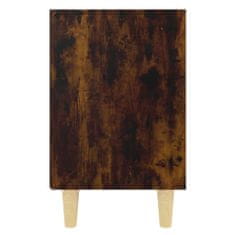 Vidaxl Noční stolek masivní dřevěné nohy kouřový dub 40 x 30 x 50 cm