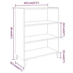 Vidaxl Příborník kouřový dub 69,5 x 32,5 x 90 cm kompozitní dřevo