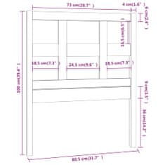 Vidaxl Čelo postele medově hnědé 80,5 x 4 x 100 cm masivní borovice