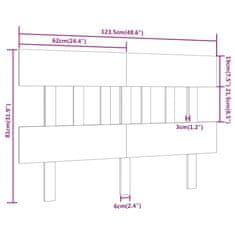 Vidaxl Čelo postele medově hnědé 123,5 x 3 x 81 cm masivní borovice