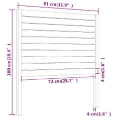 Vidaxl Čelo postele šedé 81 x 4 x 100 cm masivní borovice