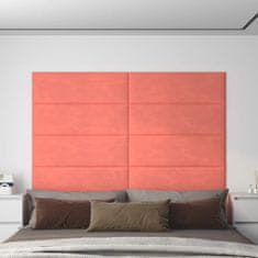 Vidaxl Nástěnné panely 12 ks růžové 90 x 30 cm samet 3,24 m²