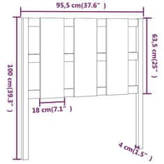 Vidaxl Čelo postele 95,5 x 4 x 100 cm masivní borovice