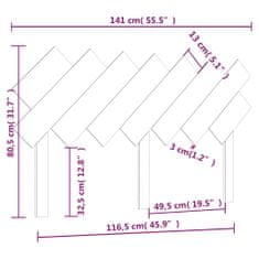 Vidaxl Čelo postele 141 x 3 x 80,5 cm masivní borovice