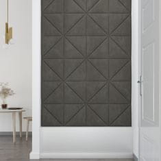 Vidaxl Nástěnné panely 12 ks tmavě šedé 30x30 cm samet 0,54 m²