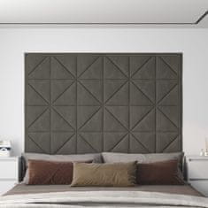 Vidaxl Nástěnné panely 12 ks tmavě šedé 30x30 cm samet 0,54 m²