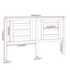 Vidaxl Čelo postele 156 x 4 x 100 cm masivní borovice