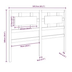 Vidaxl Čelo postele šedé 165,5 x 4 x 100 cm masivní borovice