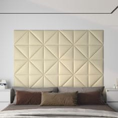 Vidaxl Nástěnné panely 12 ks krémové 30 x 30 cm umělá kůže 0,54 m²