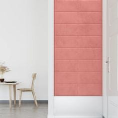 Vidaxl Nástěnné panely 12 ks růžové 60 x 30 cm samet 2,16 m²