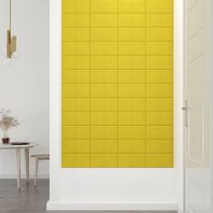 Vidaxl Nástěnné panely 12 ks světle žluté 30x15 cm textil 0,54 m²