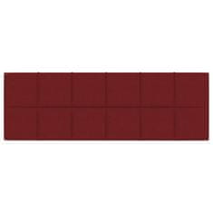 Vidaxl Nástěnné panely 12 ks vínové 90 x 30 cm textil 3,24 m²