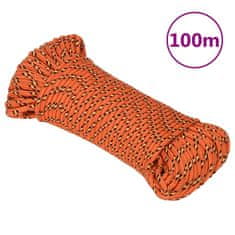 Vidaxl Lodní lano oranžové 4 mm 100 m polypropylen
